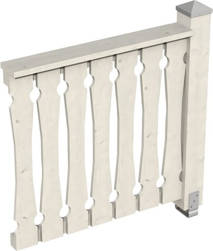 SKANHOLZ Brüstung, B x H: 108 x 96 cm, Holz, Farbe: weiß