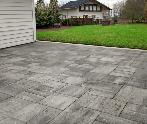 Mr. GARDENER Mehrformatpflaster »Rio Bravo«, Verlegeeinheit, LxB:S: ca. 120 x 80 x 5 cm, weiß-anthrazit - grau