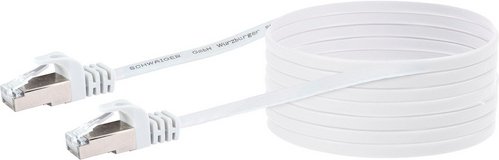SCHWAIGER Netzwerkkabel, CAT6 Flachkabel weiss