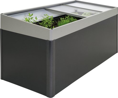 BIOHORT Frühbeetaufsatz für Hochbeet 2x1, BxHxL: 200 x 23 x 101 cm, quarzgrau