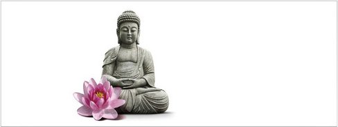 mySPOTTI Badrückwand »Buddha«, BxH:120 cm x 45 cm, weiß