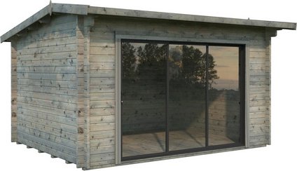 Thumbnail - PALMAKO Gartenhaus »Ines Slide Plus«, B x H x L: 390 x 250 x 300 cm, Grau, tauchgrundiert