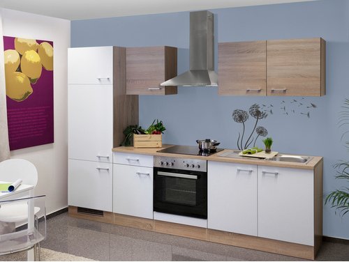 Flex-Well Küchenzeile »Samoa«, mit E-Geräten, Gesamtbreite: 270 cm, Arbeitsplatte mit Melaminharz-Beschichtung - weiss