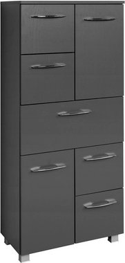 HELD MÖBEL Midischrank »Portofino«, BxHxT: 60 x 130 x 35 cm - grau