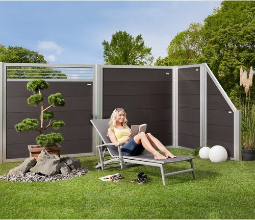 Mr. GARDENER Abschlusselement »Moglia«, Holz-Kunststoff-Verbundwerkstoff, HxL: 180 x 90 cm - grau