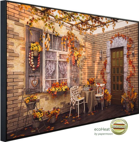 Thumbnail - papermoon Infrarotheizung »EcoHeat - Patio mit Backsteinmauern«, Matt-Effekt - bunt