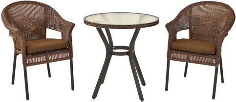 MERXX Balkonset »Ravenna«, 3 tlg., 2 Sitzplätze, Aluminium - braun