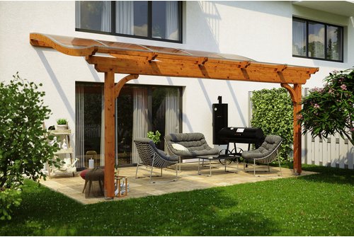 SKANHOLZ Terrassenüberdachung »Verona«, Breite: 541 cm, Dach: Polycarbonat (PC), eiche hell - braun