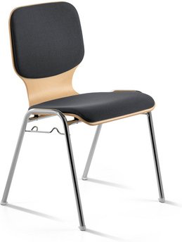 Mayer Sitzmöbel Stapelstuhl »2116«, BxL: 53 x 50 cm, Stahl/Stoff/Holz - grau