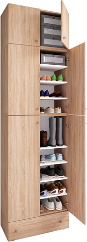 VCM Schuhschrank »Lona«, BxHxL: 39 x 240 x 70 cm, Holzwerkstoff - braun