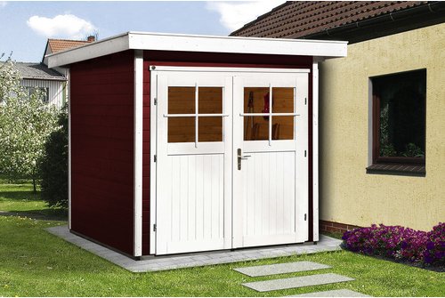 Thumbnail - WEKA Gartenhaus »227 Gr.1«, Holz, BxHxT: 225 x 217 x 209 cm (Außenmaße inkl. Dachüberstand) - rot