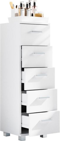VCM Schubladenschrank »Zalo M«, BxHxT: 30 x 94 x 30 cm - weiss