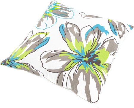 DOPPLER Zierkissen, BxL: 45 x 45 cm, weiß/blau/grün - weiss