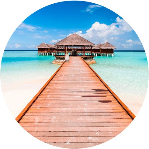 K&L Wall Art Vliestapete »Runde Vliestapete«, Colombo Strand Paradies Meer, mehrfarbig, matt - bunt