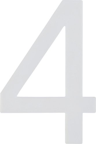 Thumbnail - ALPERTEC Hausnummer, 4, Weiß, Kunststoff, 9,7 x 18 x 0,4 cm, nachtleuchtend - weiss