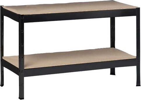 SCHULTE REGALWELT Stecksystem-Grundregal, BxHxT: 100 x 43 x 40 cm, 2 Böden, Metall/Holz - schwarz