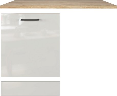 Flex-Well Geschirrspüler-Paket, »Lund«, LxBxH: 110x85 cm, lichtgrau glänzend/eichefarben