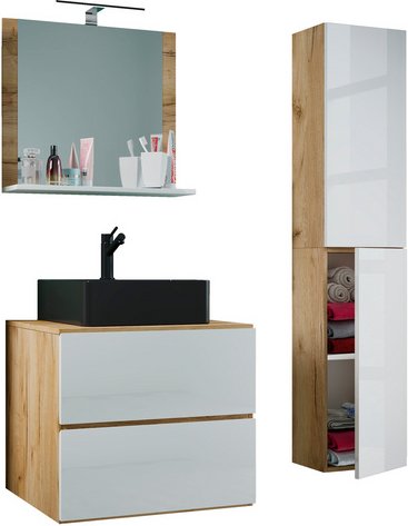 VCM Waschplatz-Set »Lendas«, 4-tlg., 60 cm, braun