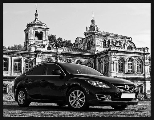 ANY IMAGE Digitaldruck »Mazda«, Rahmen: Buchenholz, Schwarz