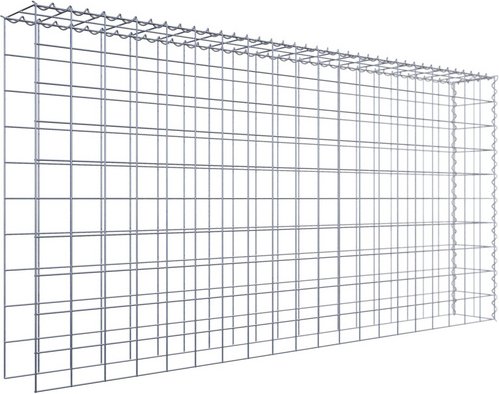 Gabiona Gabione, silbergrau, Maschenweite 10 cm x 10 cm, Spirale - silberfarben