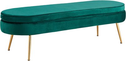 SalesFever Sitzpouf, BxH: 142 x 41 cm, Metall/Samt (100% Polyester) - gruen