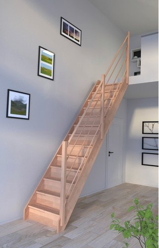 STARWOOD Raumspartreppe »Rhodos«, Buchenholz, 13 Stufen, max. Geschosshöhe 300 cm - braun