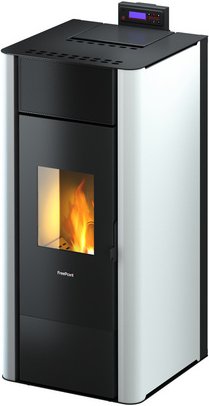 FREEPOINT Pelletofen »Tesis 23«, 22,4 kW, Stahl, anthrazit, wasserführend - weiss