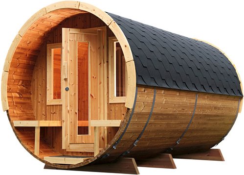 WOLFF FINNHAUS Fasssauna »De luxe«, Fichtenholz, beige, 6 Personen