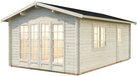 PALMAKO Blockbohlenhaus »Irene«, Holz, BxHxT: 426 x 276 x 598 cm (Außenmaße inkl. Dachüberstand) - braun