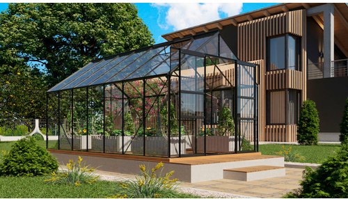 VITAVIA Gewächshaus »Mars Plus 11500«, BxHxL: 257 x 238 x 445 cm - schwarz