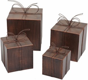 GARDEN PLEASURE Deko-Geschenkpakete, SchmiedeEisen, rostfarben - braun