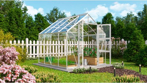 VITAVIA Gewächshaus »Domus 6700«, BxHxL: 257 x 252 x 263 cm - silberfarben