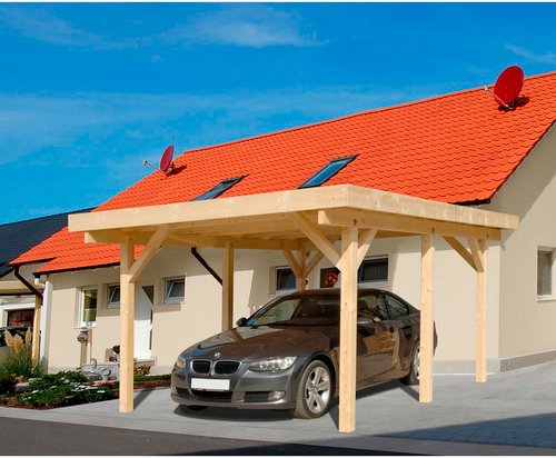 Einzelcarport »Potsdam«, BxT: 360 x 510 cm, Fichtenholz - braun