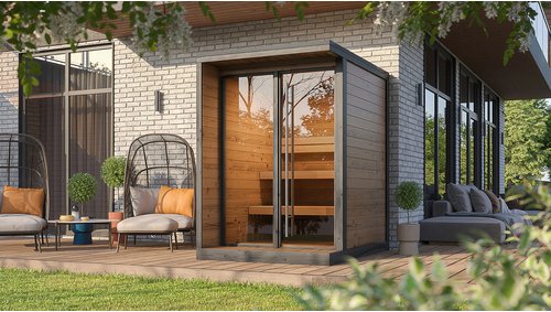 Saunahaus »Viira 1«, Thermowood - schwarz