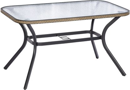 MERXX Gartentisch »Ravenna«, BxHxT: 85 x 74 x 150 cm, Tischplatte: Sicherheitsglas - grau