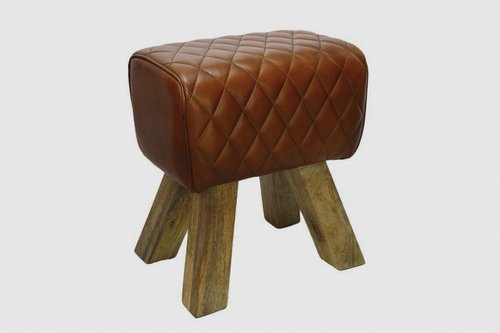 INTERIA Home & Living Hocker »NOIDA«, BxH: 30 x 50 cm, Mangoholz - beige