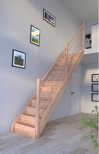 STARWOOD Systemtreppe »Mykonos«, Buchenholz, 13 Stufen, max. Geschosshöhe 280 cm - braun