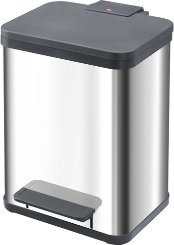 HAILO Abfalleimer »Öko uno plus M«, edelstahlfarben, mit Softclose, 17 l - silberfarben