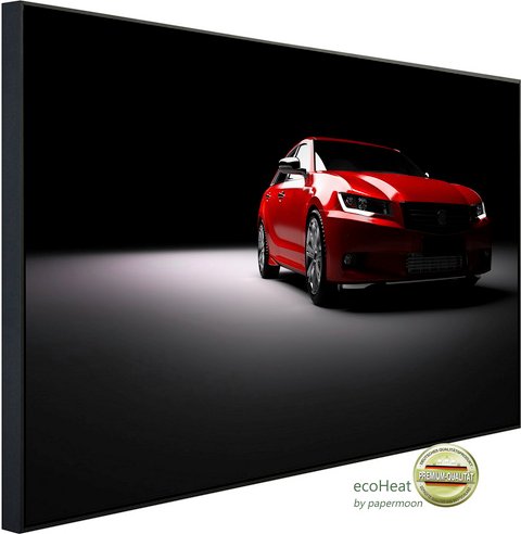 Thumbnail - papermoon Infrarotheizung »EcoHeat - Rotes Auto im Rampenlicht«, Matt-Effekt - bunt
