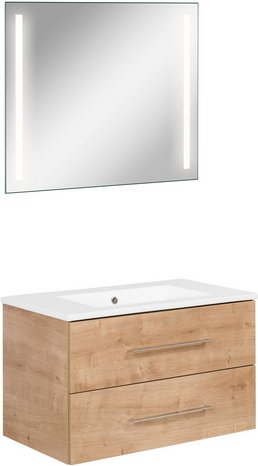 FACKELMANN Waschplatz-Set »B.PERFEKT«, 80cm SPS Asteiche - braun