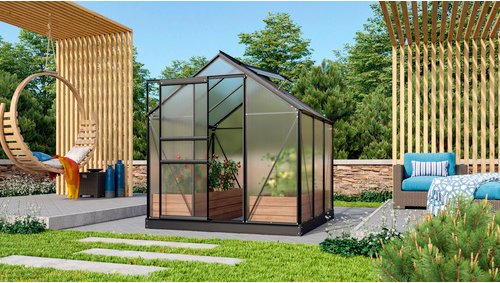 VITAVIA Gewächshaus »Venus Plus 3800«, BxHxL: 195 x 209,5 x 131 cm - grau