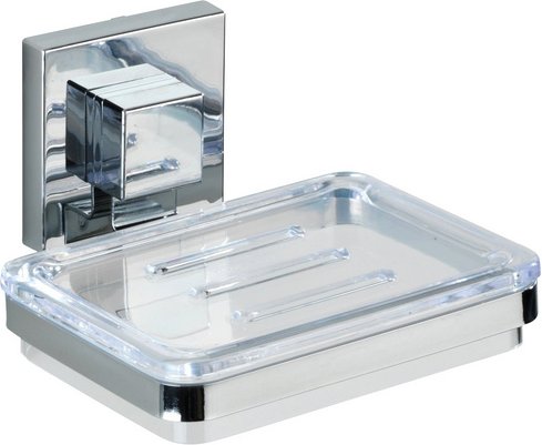 WENKO Seifenablage »Vacuum-Loc Quadro«, Edelstahl, silberfarben