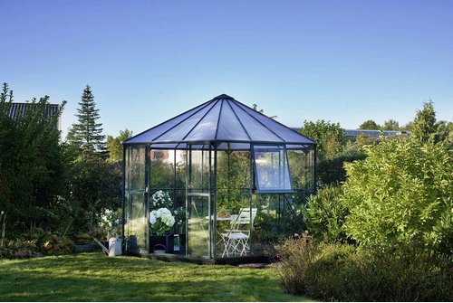 HALLS Gewächshaus »Atrium«, BxT: 375 x 375 cm, 3 mm Sicherheitsglas - gruen