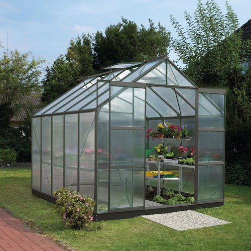 Thumbnail - VITAVIA Gewächshaus »Mars«, B x L x H: 257 x 321 x 231,8 cm - grau