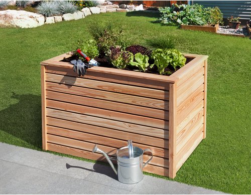 Mr. GARDENER Hochbeet, BxHxL: 125 x 80 x 85 cm, Holz/Lärchenholz/Nadelholz - beige