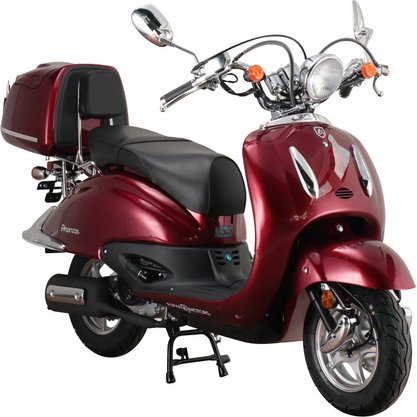 ALPHA MOTORS Motorroller »Firenze«, Retro, 125 ccm, 85 km/h, EURO 5+, weinrot, inkl. Topcase