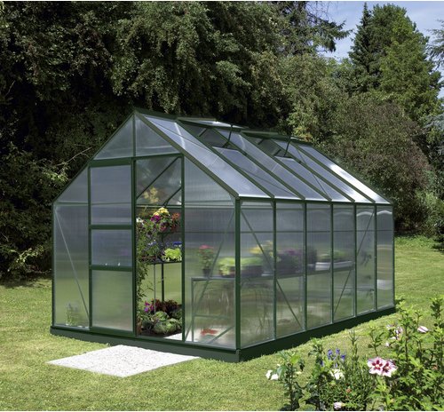 VITAVIA Gewächshaus »Merkur«, 9,9 m², Kunststoff/Aluminium, winterfest - gruen