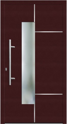 KNOCK Flügelüberdeckende Kunstoff-Haustür »Terra«, purpur - rot