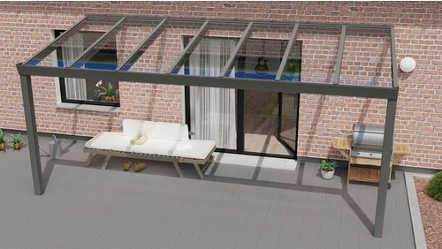 GARDENDREAMS Terrassenüberdachung »Expert«, BxT: 600 x 250 cm, grau / RAL9007