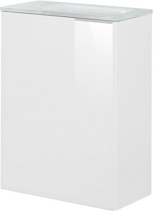 FACKELMANN Waschplatz-Set »SBC«, 45cm links Weiß/Weiß Glas - weiss